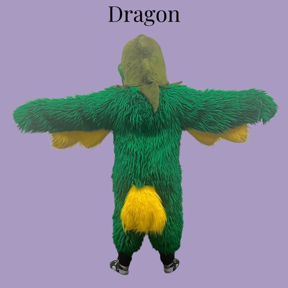 Green Dragon Full Mascot with Headpiece - Picture 2 of 2